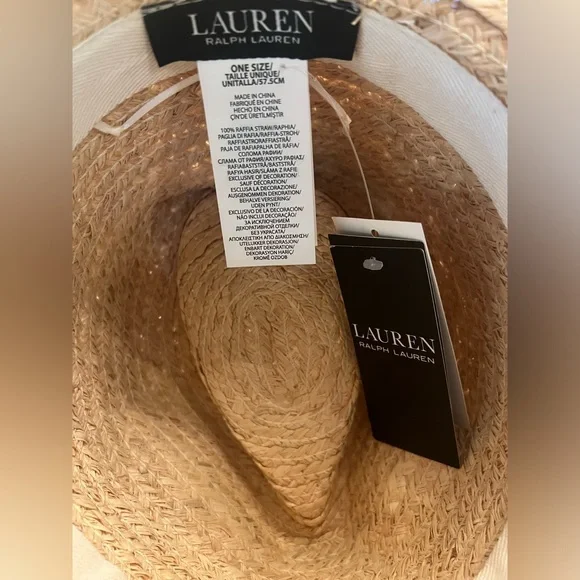 🆕 Lauren Ralph Lauren Raffia Rope Fedora Hat - Picture 17 of 17